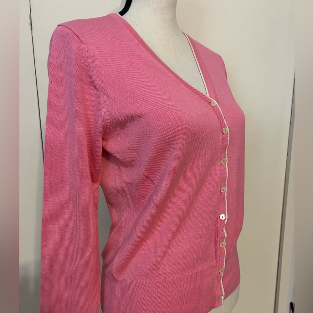 Brooks Brothers Ladies V-Neck Women's Cardigan with a white trim